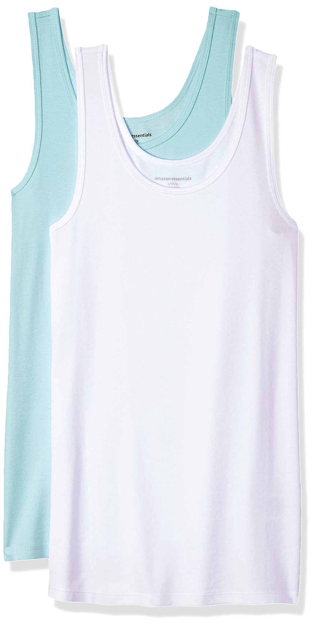 Amazon Essentials Women's Slim-Fit Ribbed Scoop Neck Tank Tops, Pack of 2 Jansha Store