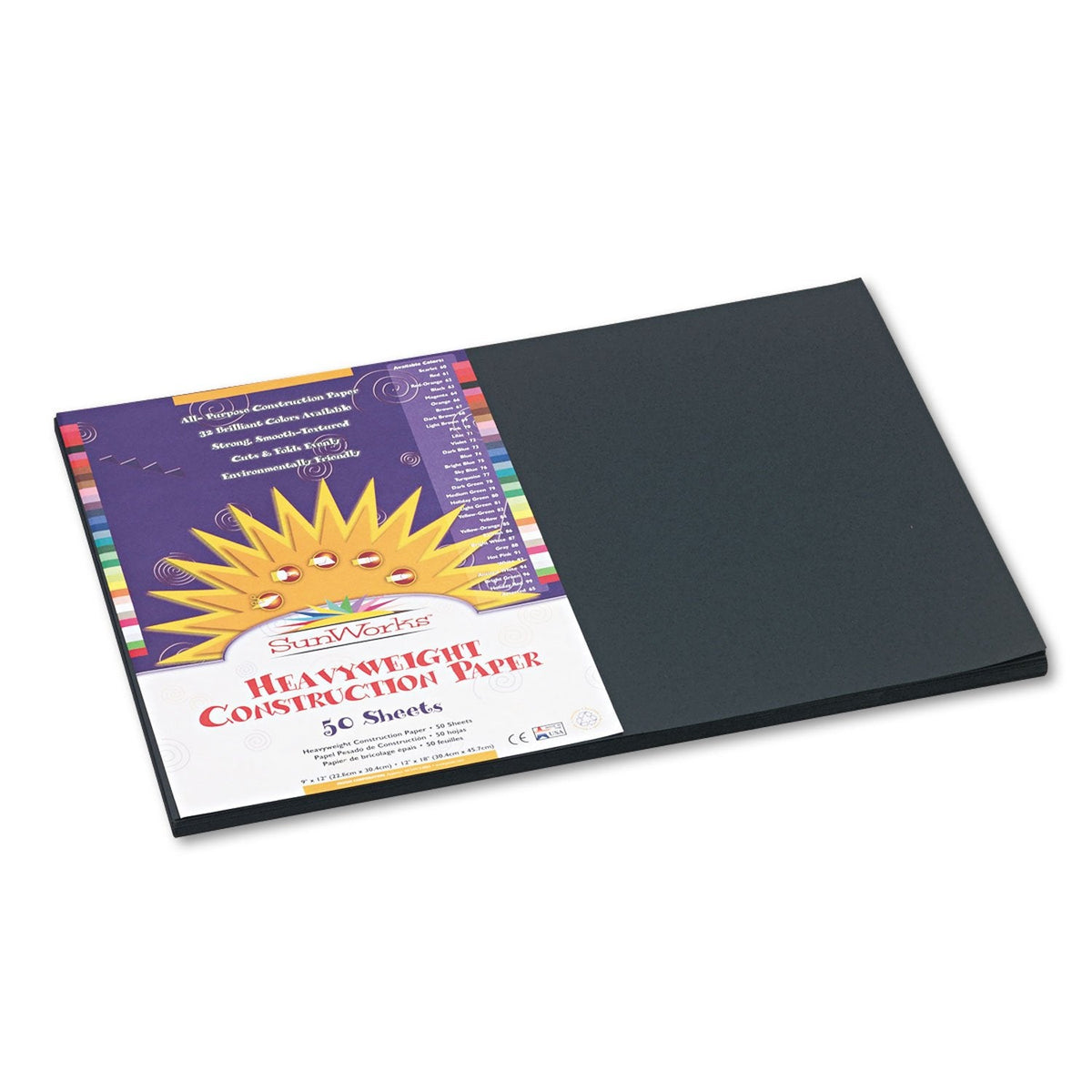 Prang (Formerly SunWorks) Construction Paper, 10 Assorted Colors, 12" x 18", 50 Sheets Jansha Store