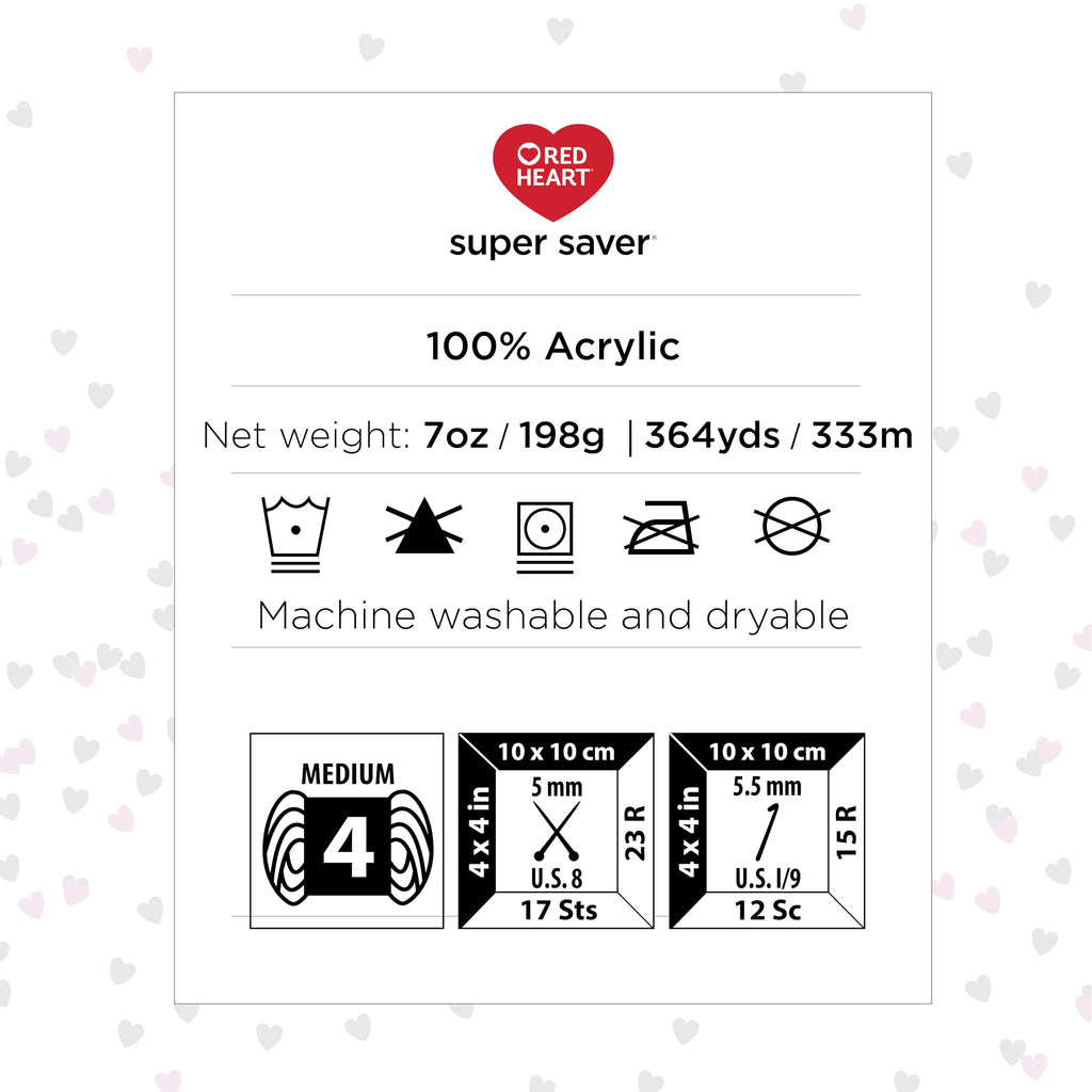 Red Heart Super Saver Yarn for Crocheting & Knitting, Cherry Red, Single Jansha Store