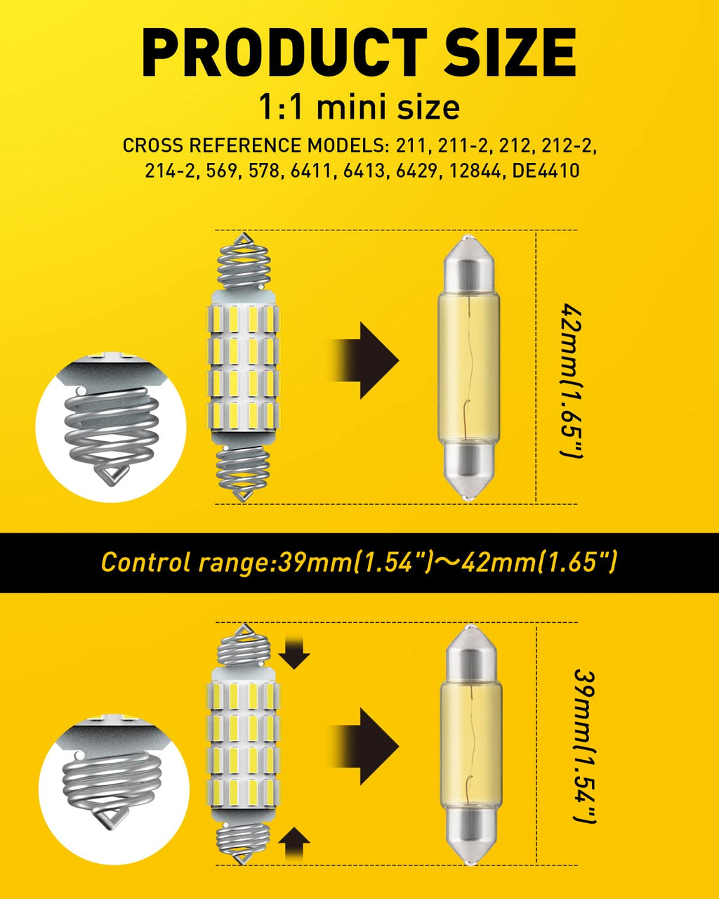 AUXITO 194 LED Bulbs for License Plate Light 168 175 2825 W5W T10 24-SMD 3014 Chipsets 6000K White for Car Dome Door Map Dash Courtesy Cargo License Plate Lights, Pack of 2 Jansha Store