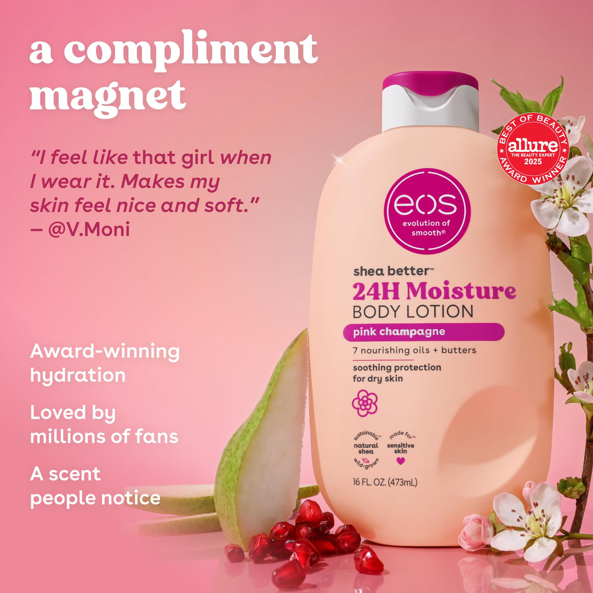 eos Shea Better Body Lotion- Vanilla Cashmere, 24-Hour Moisture, 16 fl oz Jansha Store