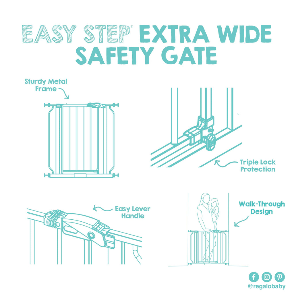 Regalo Safety 29"-38.5" Easy Step Baby Gate, Bottom of Stairs & Doorways Jansha Store