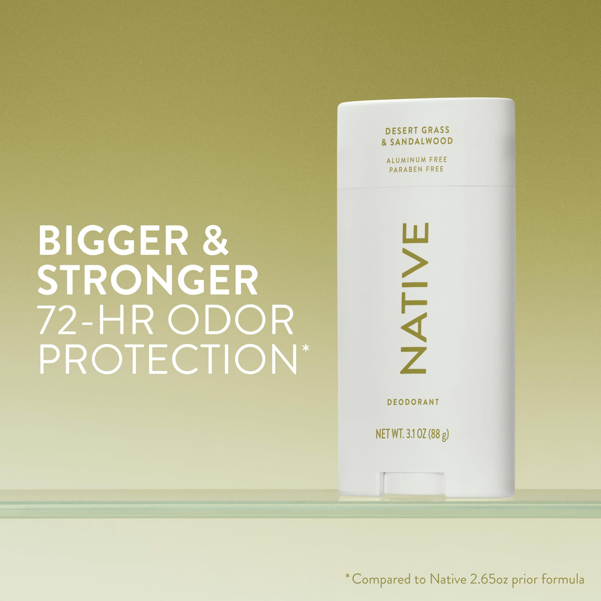 Native Aluminum Free Deodorant, Vanilla & Sandalwood, Large Size Stick, 72 Hour Odor Control, for Women & Men, Contains Naturally Derived Ingredients, 3.1 oz Jansha Store