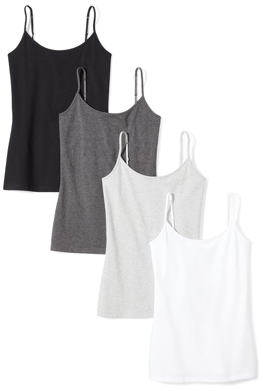 Amazon Essentials Women's Slim-Fit Camisole for Layering and Everyday Wear, Pack of 4 Jansha Store