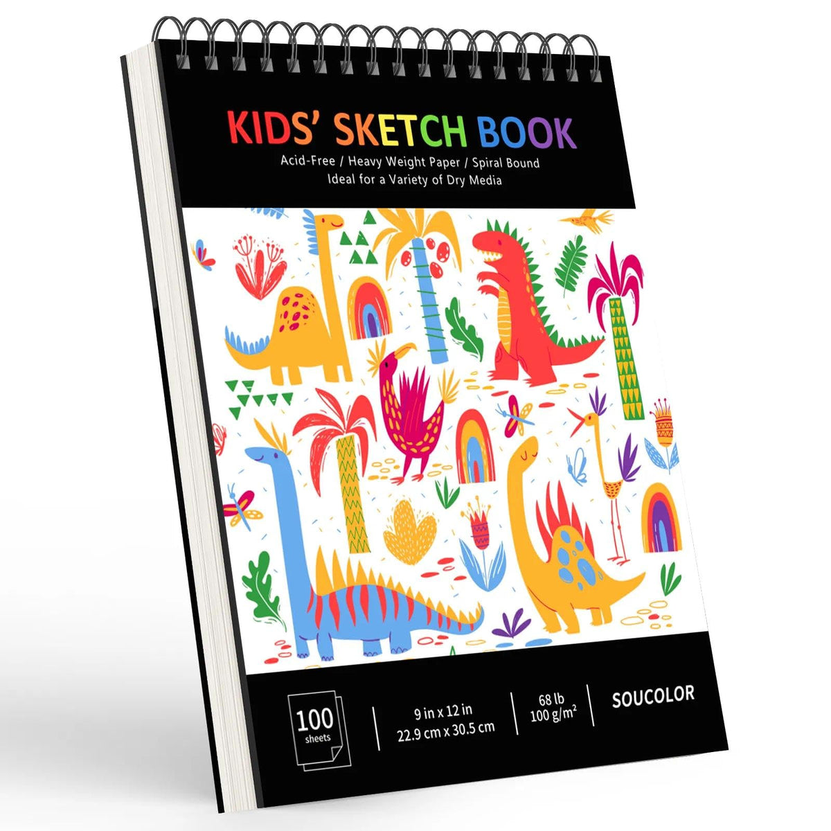 Soucolor Sketch Book 9" x 12", 100 Sheets Kids Art Sketchbook Drawing Pad Jansha Store
