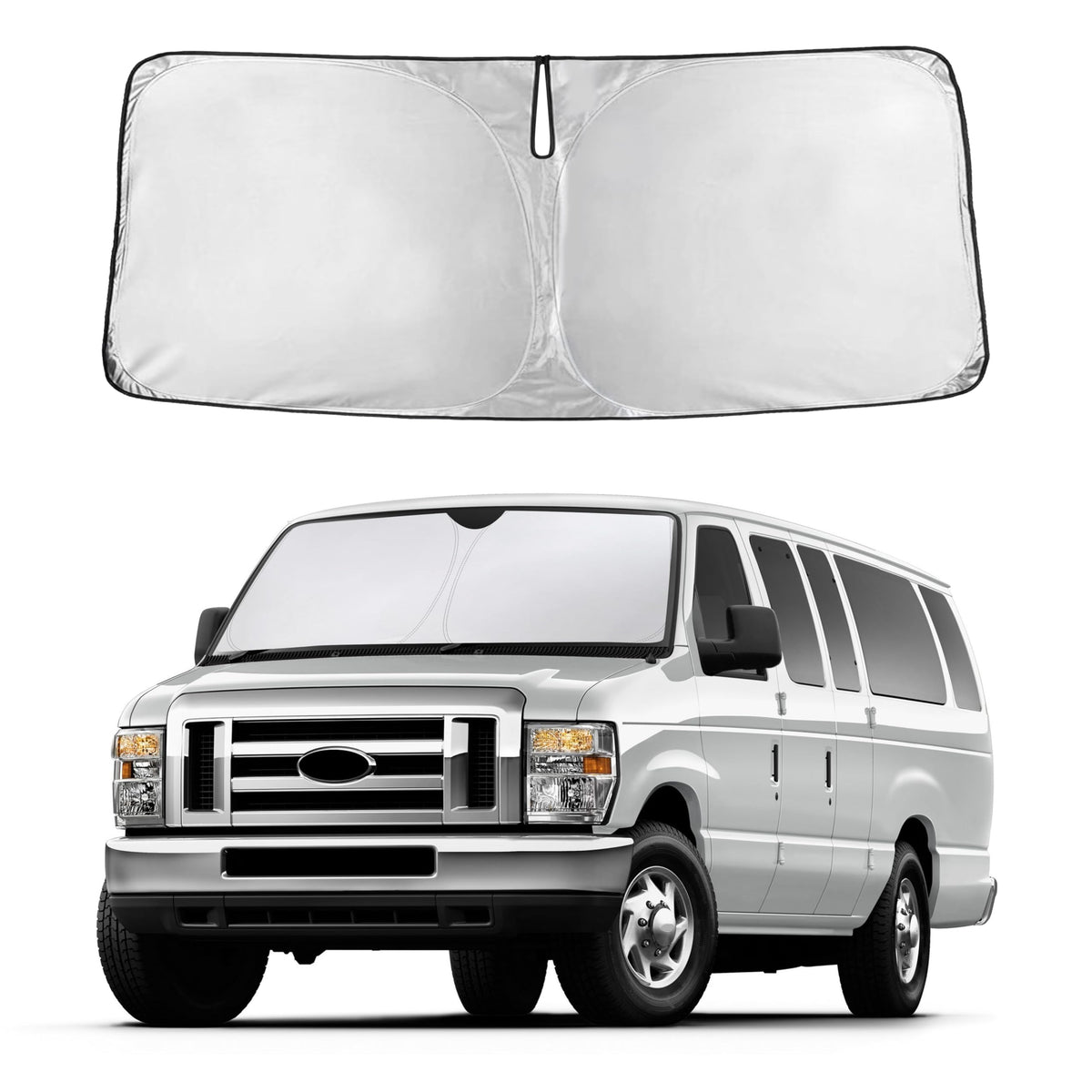 Autovir Windshield Sun Shade, Foldable Car Window Shades, 280T Visor Shade Jansha Store