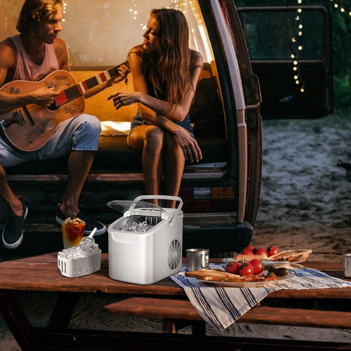 Antarctic Star Countertop Ice Maker Machine, 26Lbs/Day Fastest 6‑Min Ice Jansha Store
