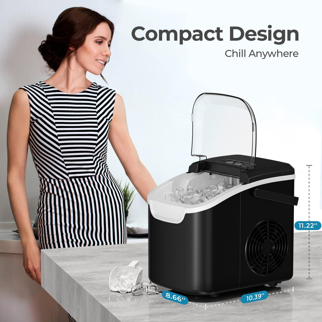 Antarctic Star Countertop Ice Maker Machine, 26Lbs/Day Fastest 6‑Min Ice Jansha Store