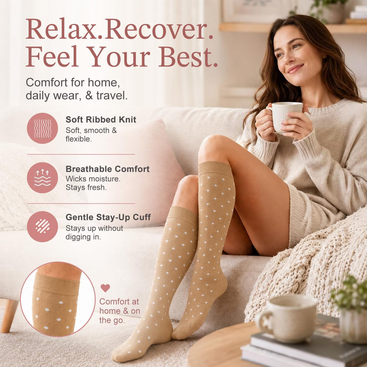 Laite Hebe 4 Pairs-Compression Socks for Women&Men Circulation-Best Support for Nurses,Running,Athletic Jansha Store