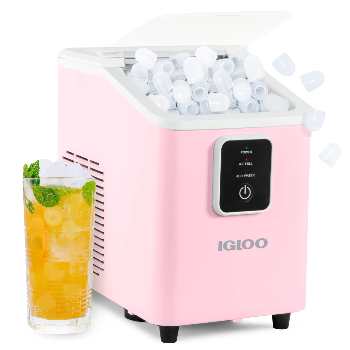 Igloo Portable Ice Maker with Scoop - Ice Maker with LED Control Panel & 1.5 Quart Water Tank - Stainless Ice Cube Maker Produces 26 Lbs. of Ice in 24 Hours with 9 Large or Small Cubes in 7 Minutes Jansha Store