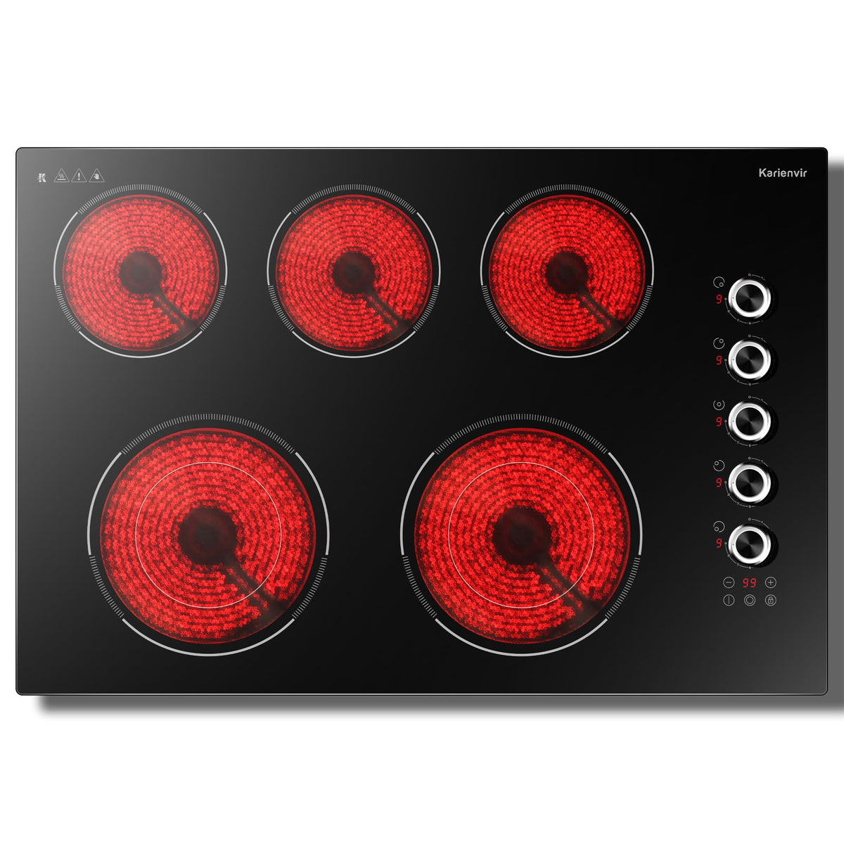 2 Burner Electric Cooktop 110V, 2000W, 24" Countertop & Built-in Jansha Store