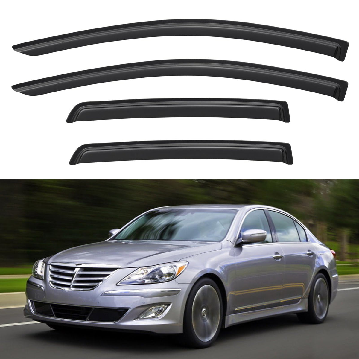 Window Visors Rain Guards for 2015-2026 Ford F150 Crew/SuperCrew Cab Jansha Store