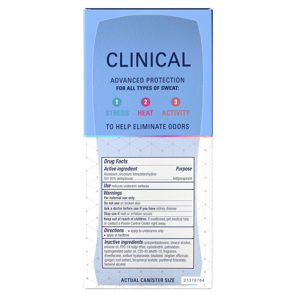 Secret Clinical Strength 100HR Sweat & Odor, Invisible Solid Antiperspirant Deodorant for Women, 3X Stress Protection with Hyaluronic Acid, PH Balanced, Clean Lavender Scent, 2.6 oz Jansha Store