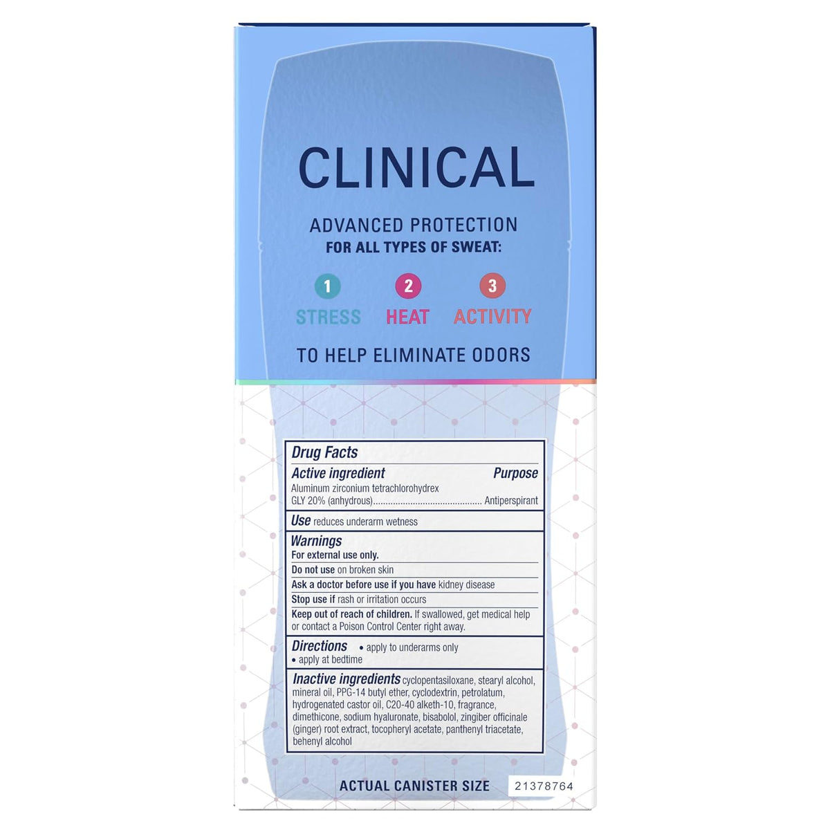 Secret Clinical Strength 100HR Sweat & Odor, Invisible Solid Antiperspirant Deodorant for Women, 3X Stress Protection with Hyaluronic Acid, PH Balanced, Clean Lavender Scent, 2.6 oz Jansha Store