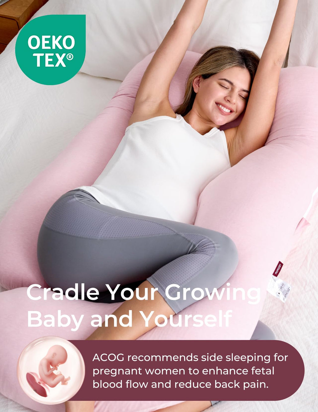 Momcozy Pregnancy Pillow for Sleeping - U Shaped Full Body Maternity Pillow Jansha Store