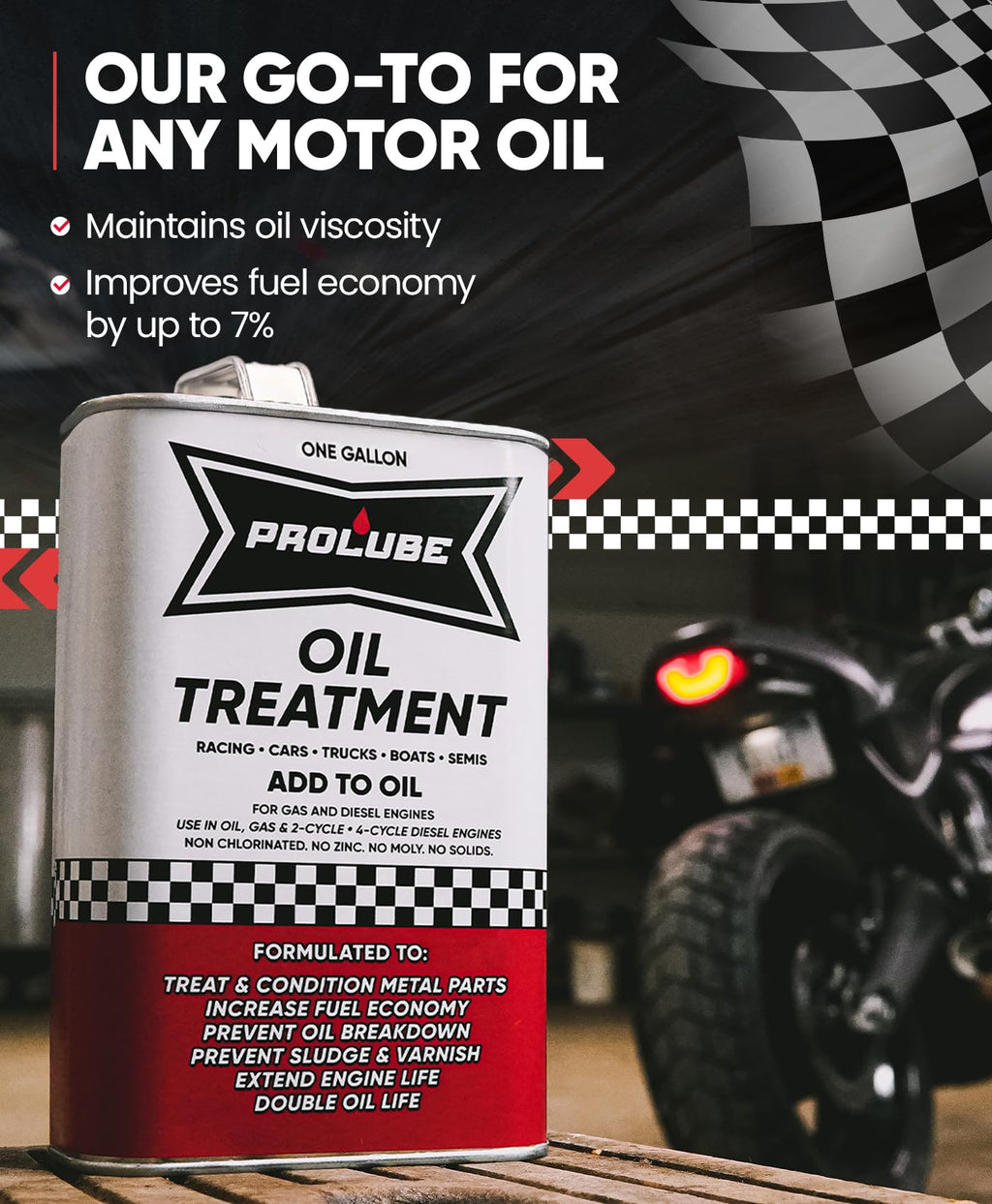 Prolube Oil Treatment - Engine Oil Additive for Gas & Diesel Engines - Reduces Wear, Noise, Vibration - Boosts Fuel Economy & Horsepower - Works on Transmissions & Differentials (1QT) Jansha Store