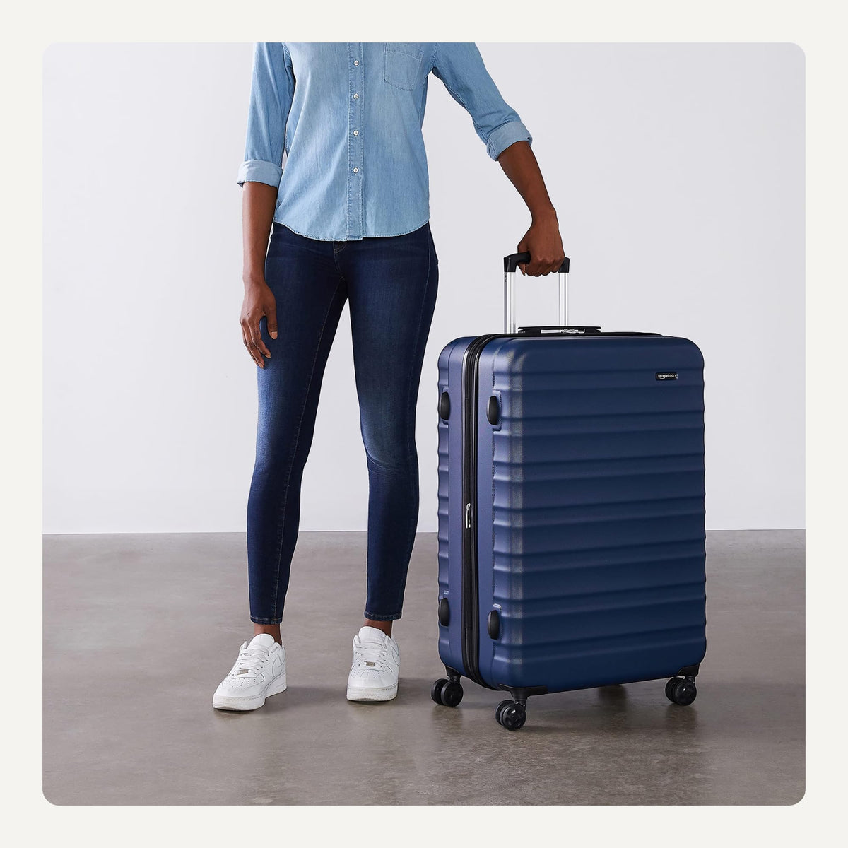 Amazon Basics 3-Piece Hardshell Suitcases Set (21", 26", 30"), Expandable For Up to 25% More Space, With Scratch-Resistant Finish, Four Multi-Directional Wheels, Rose Gold Jansha Store