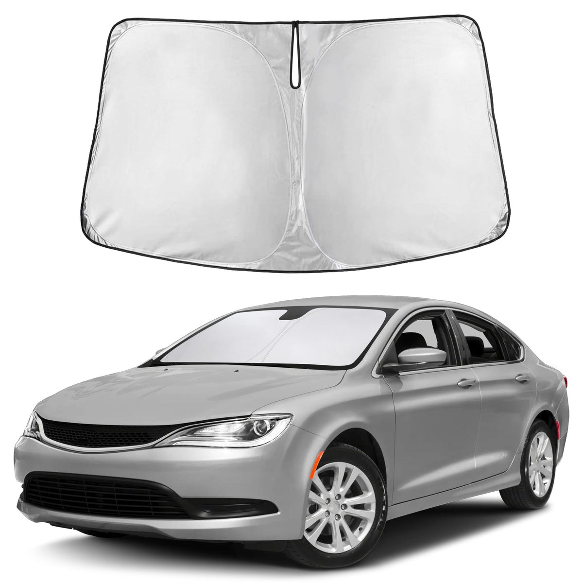 Autovir Windshield Sun Shade, Foldable Car Window Shades, 280T Visor Shade Jansha Store