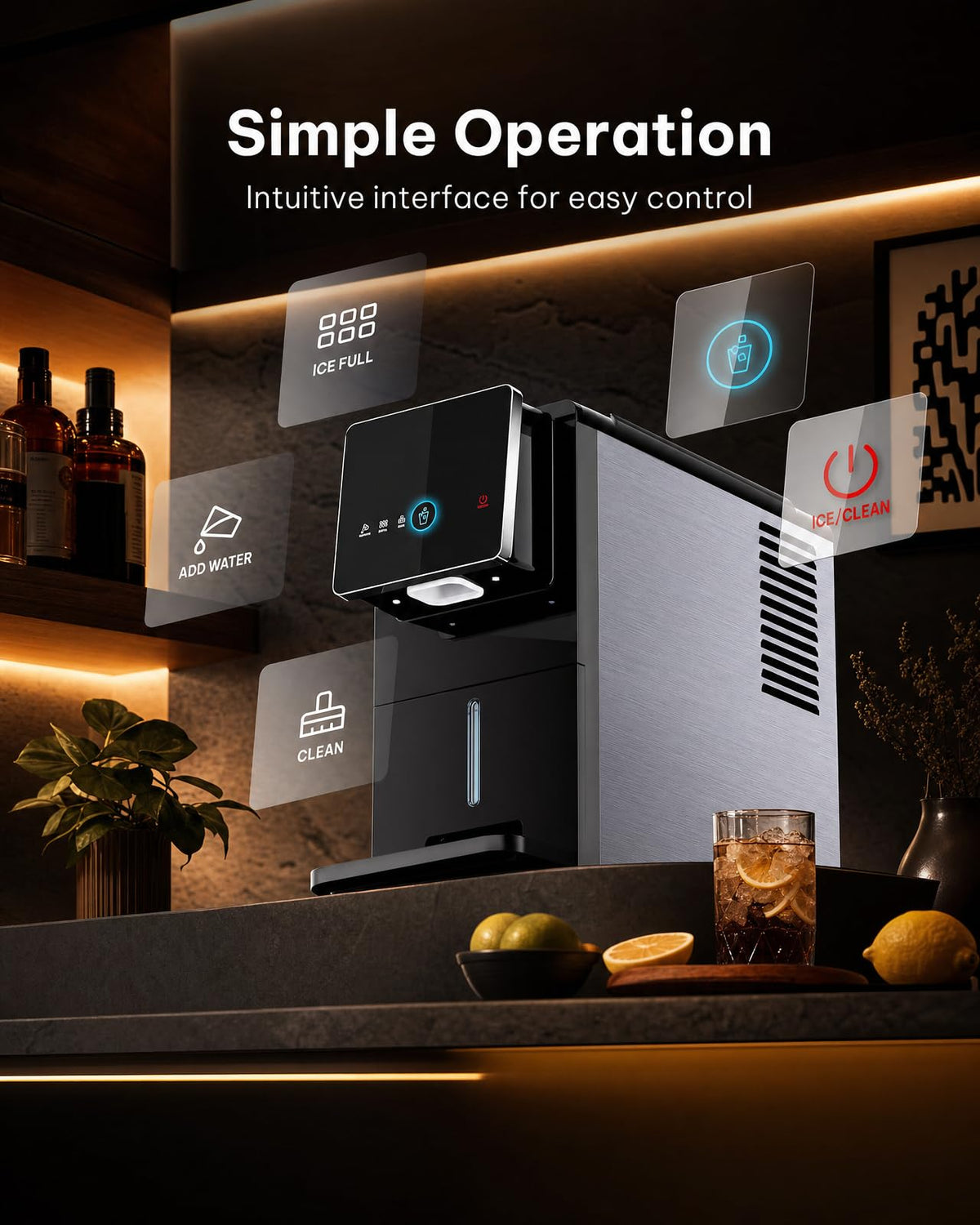 Silonn Ice Maker Countertop, 9 Cubes Ready in 6 Mins, 26lbs in 24Hrs, Self-Cleaning Ice Machine with Ice Scoop and Basket, 2 Sizes of Bullet Ice for Home Kitchen Office Bar Party Jansha Store