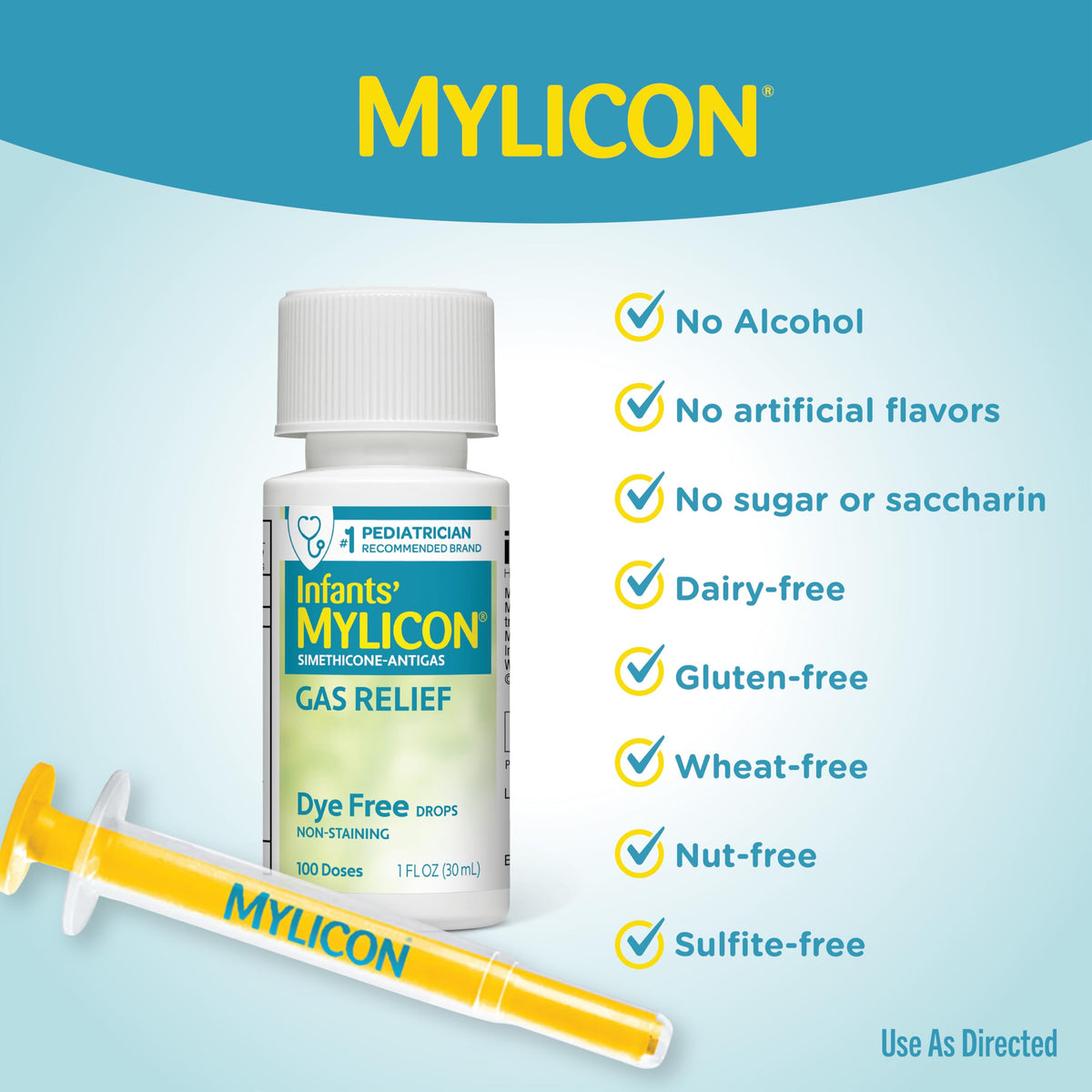 MYLICON Gas Relief Drops for Infants & Babies, Dye Free Formula, 0.5 Fl Oz. Jansha Store