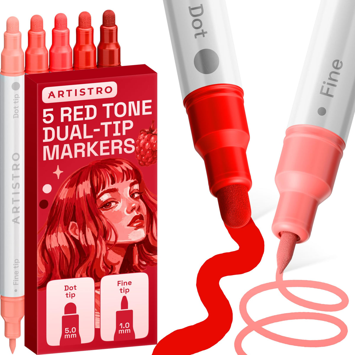 ARTISTRO 36 Multicolor Dual-Tip Acrylic Paint Marker Pens Jansha Store