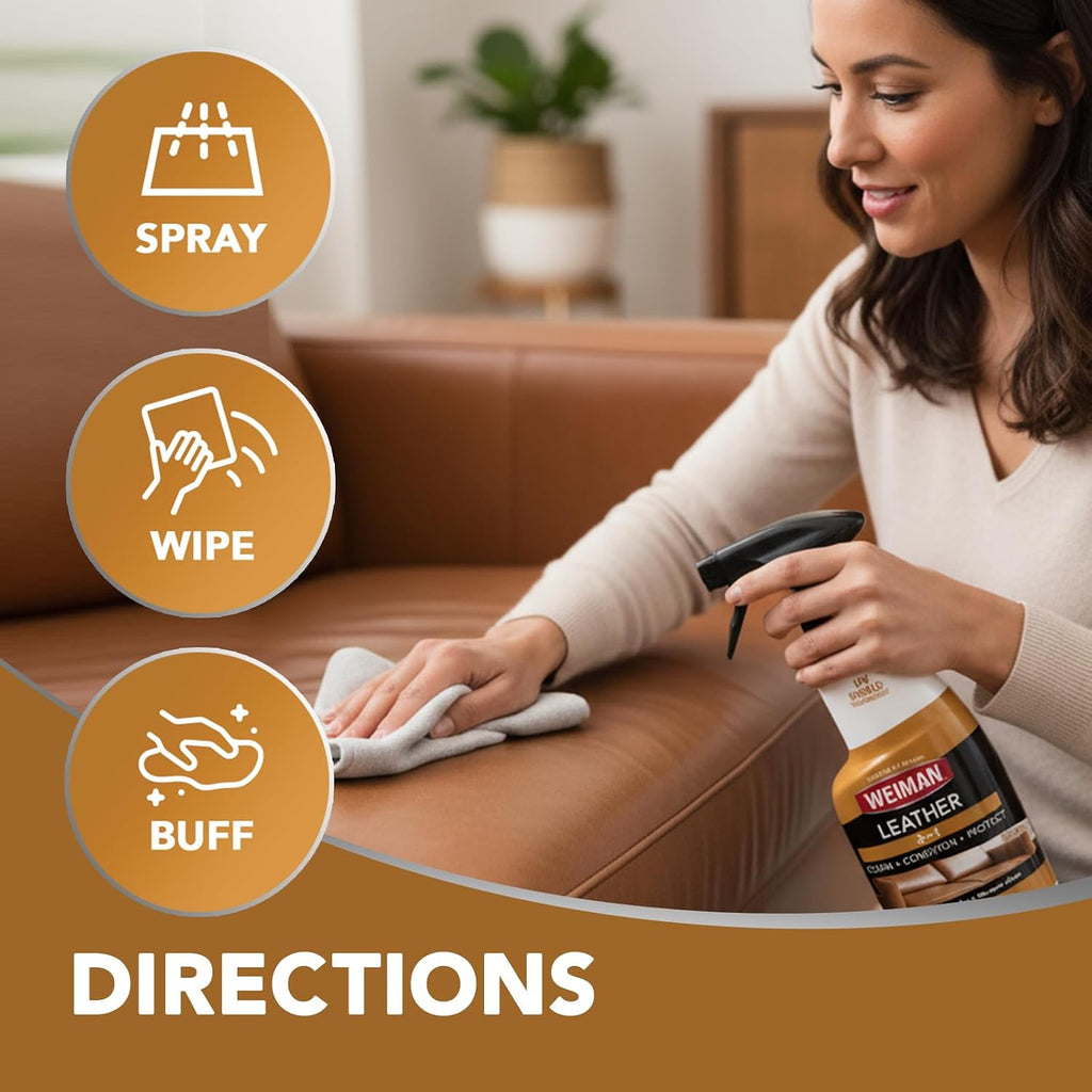 Weiman Leather Cleaner, Conditioner & Protector, Car Interior & Furniture Jansha Store
