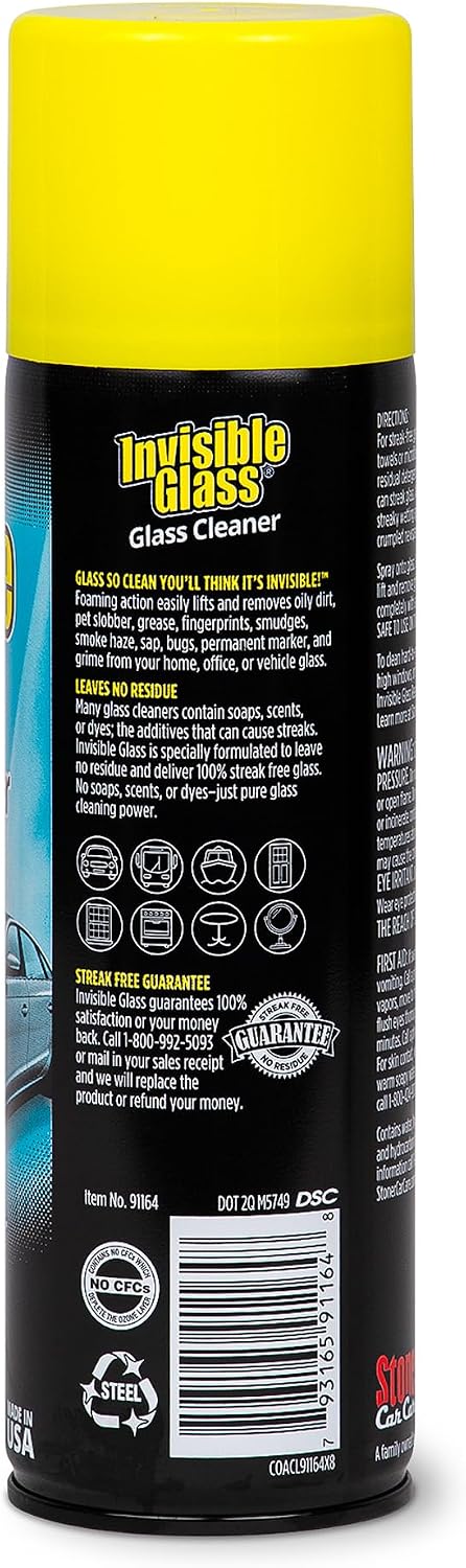 Invisible Glass Auto Glass Cleaner Foaming Spray, 19 oz, 91164 (Pack of 2) Jansha Store