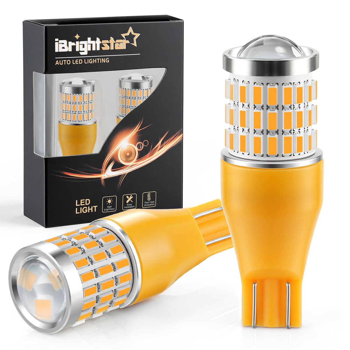 iBrightstar 3157 LED Bulb White, 4157 3156 LED Reverse Light Bulbs Super Bright for Tail Brake Lights Backup Lights Turn Signal Lights, 2 Pack Jansha Store