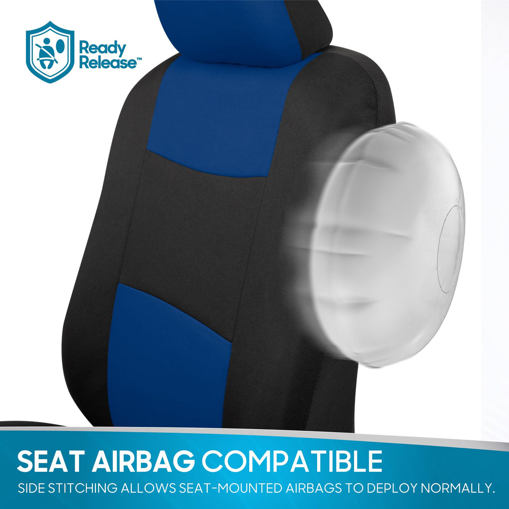 BDK PolyPro Car Seat Covers Full Set in Solid Black, Front and Rear Split Bench Seat Covers for Cars, Easy to Install Car Seats Cover Set and Accessories for Auto Trucks Van SUV - Solid Black Jansha Store
