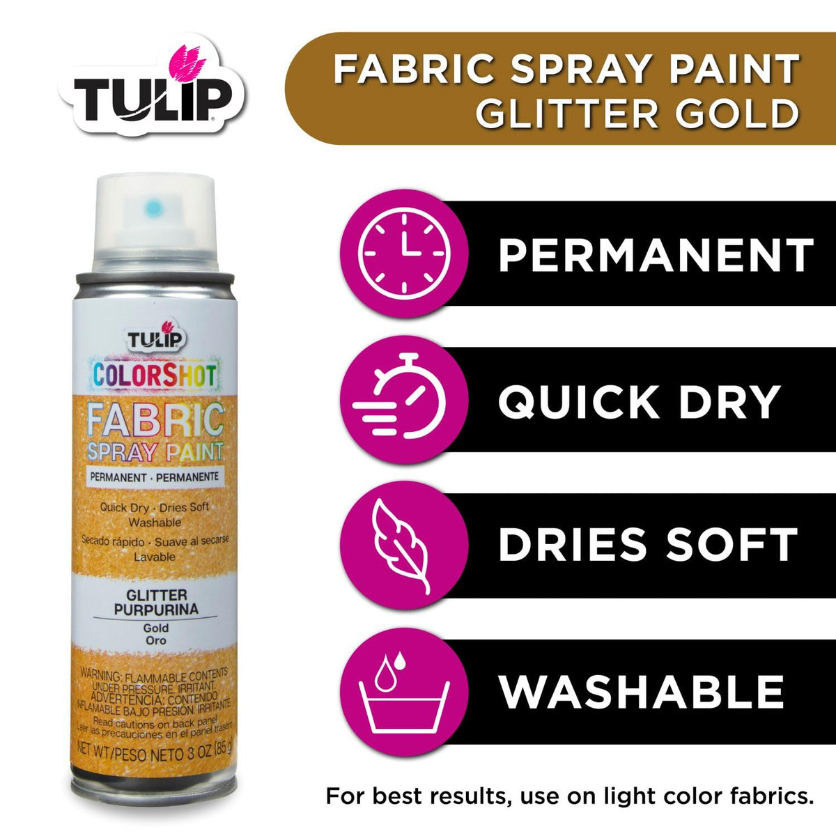 TULIP ColorShot Fabric Spray Paint, Black, 3 oz Jansha Store