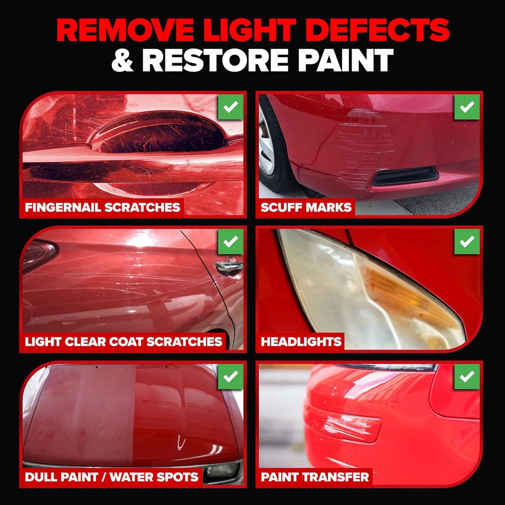 Carfidant Scratch Repair and Swirl Remover - Car Paint Scratch Remover & Restorer Kit with Buffer Pad - Polishing & Waxing Kits - Compound for Vehicles Paint Repair - 8.4 fl. Oz. Jansha Store