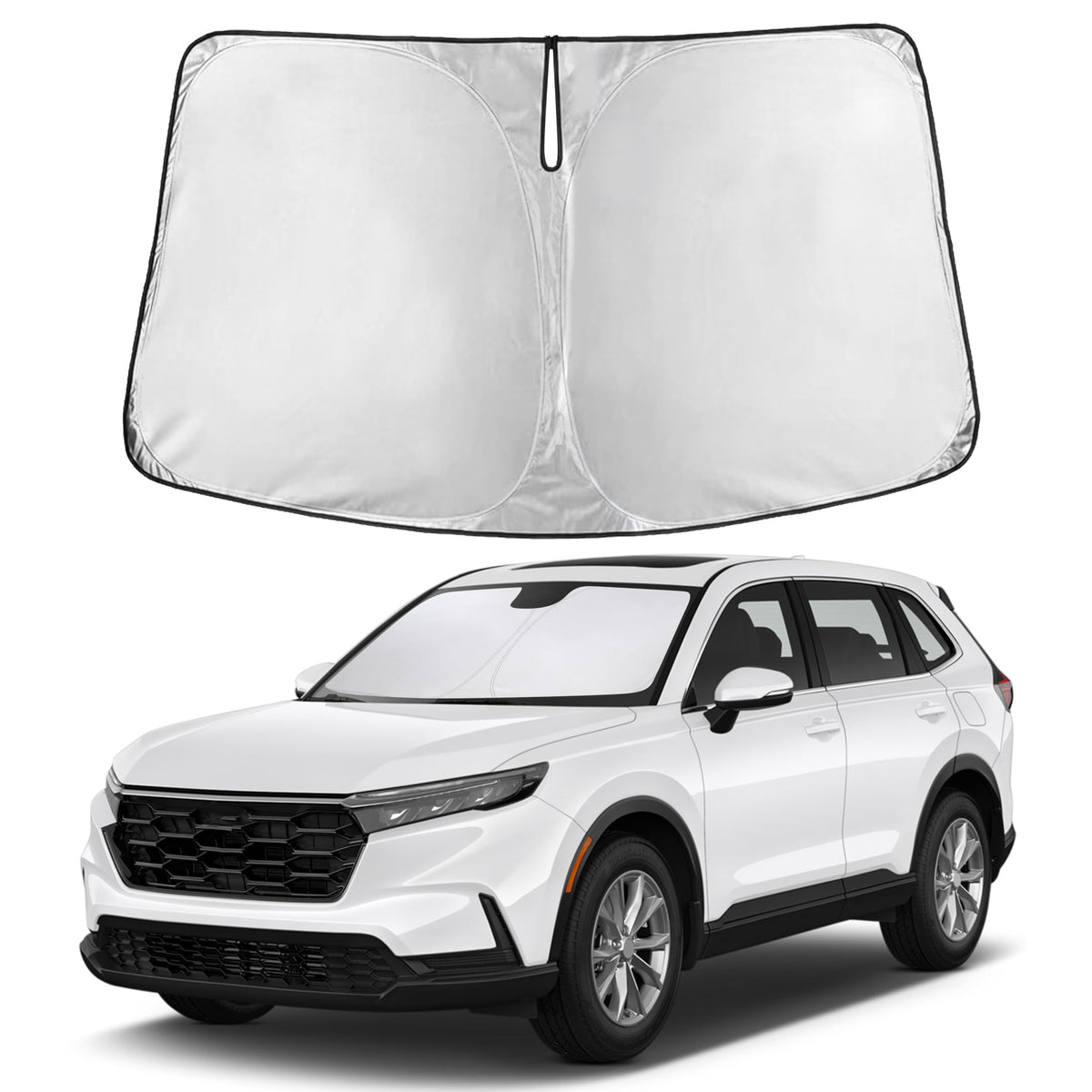 Autovir Windshield Sun Shade, Foldable Car Window Shades, 280T Visor Shade Jansha Store