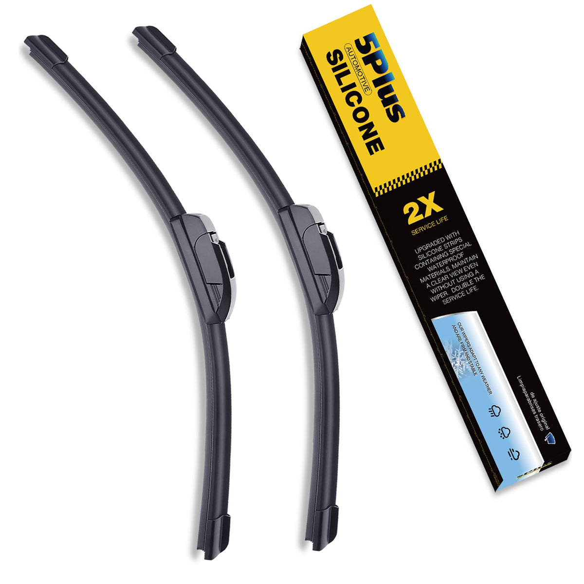5 PLUS Premium Silicone Wiper Blades Fits Tesla Model Y 2020-2025 Jansha Store