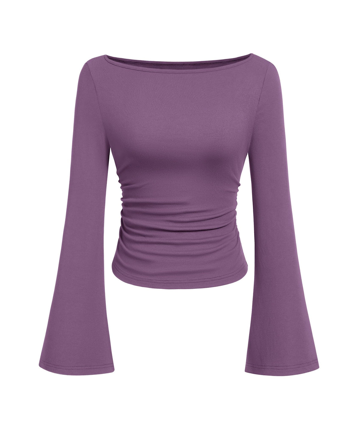PRETTYGARDEN Womens Bell Long Sleeve Ribbed Knit Tops Jansha Store