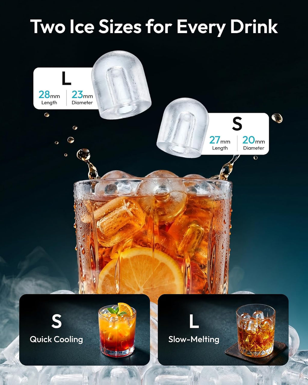 EUHOMY Ice Maker Countertop, 9 Cubes Ready in 6 Mins, 26lbs/24H, Self-Cleaning, Portable Ice Maker Machine with Carry Handle, Basket and Scoop, 2 Sizes of Bullet Ice for Home, Kitchen, Office Jansha Store