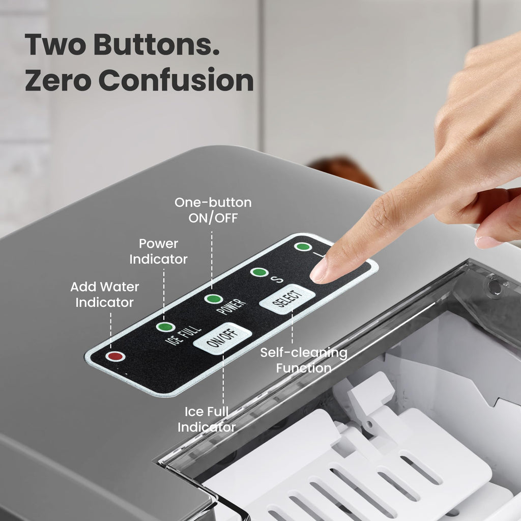Crzoe Countertop Ice Maker, 26Lbs/24H,2 Sizes of Ice, Self-Cleaning,Black Jansha Store