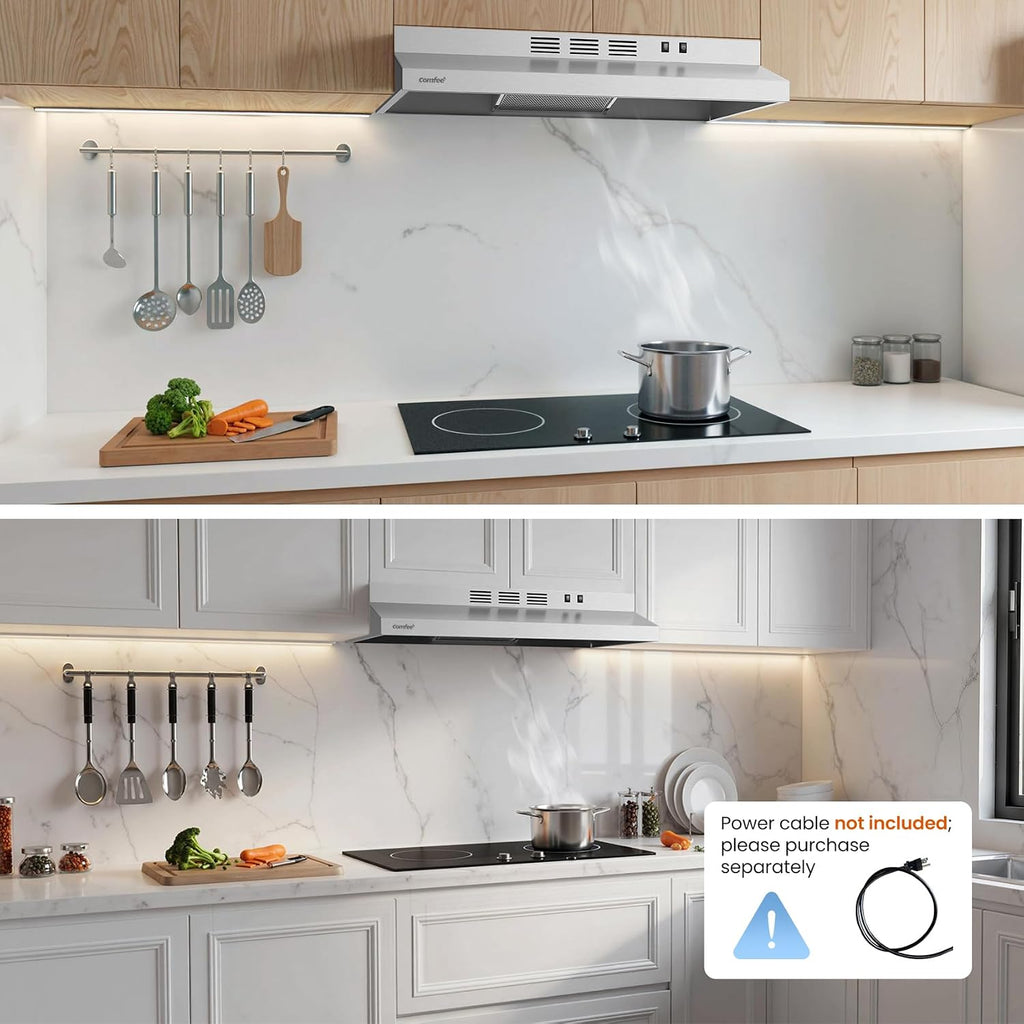 COMFEE' Range Hood 30 Inch Under Cabinet 200 CFM Ducted/Ductless Jansha Store