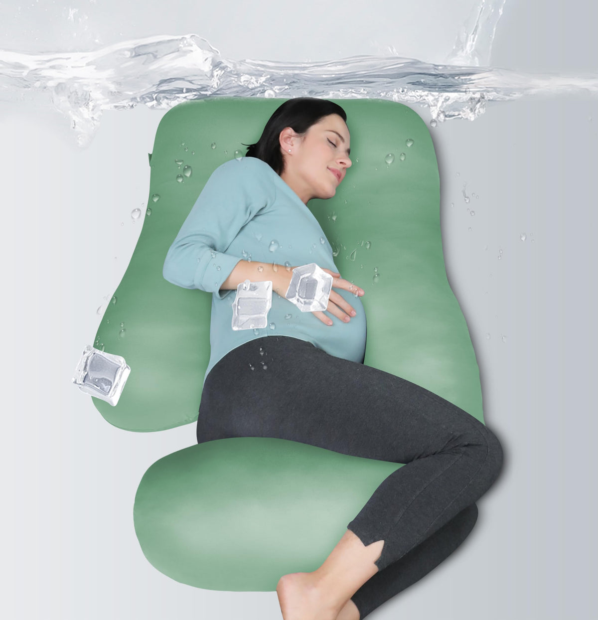 MOON PARK Pregnancy Pillows for Sleeping - U Shaped Full Body Maternity Pillow with Removable Cover - Support for Back, Legs, Belly, HIPS - 65 Inch - Purple Jansha Store
