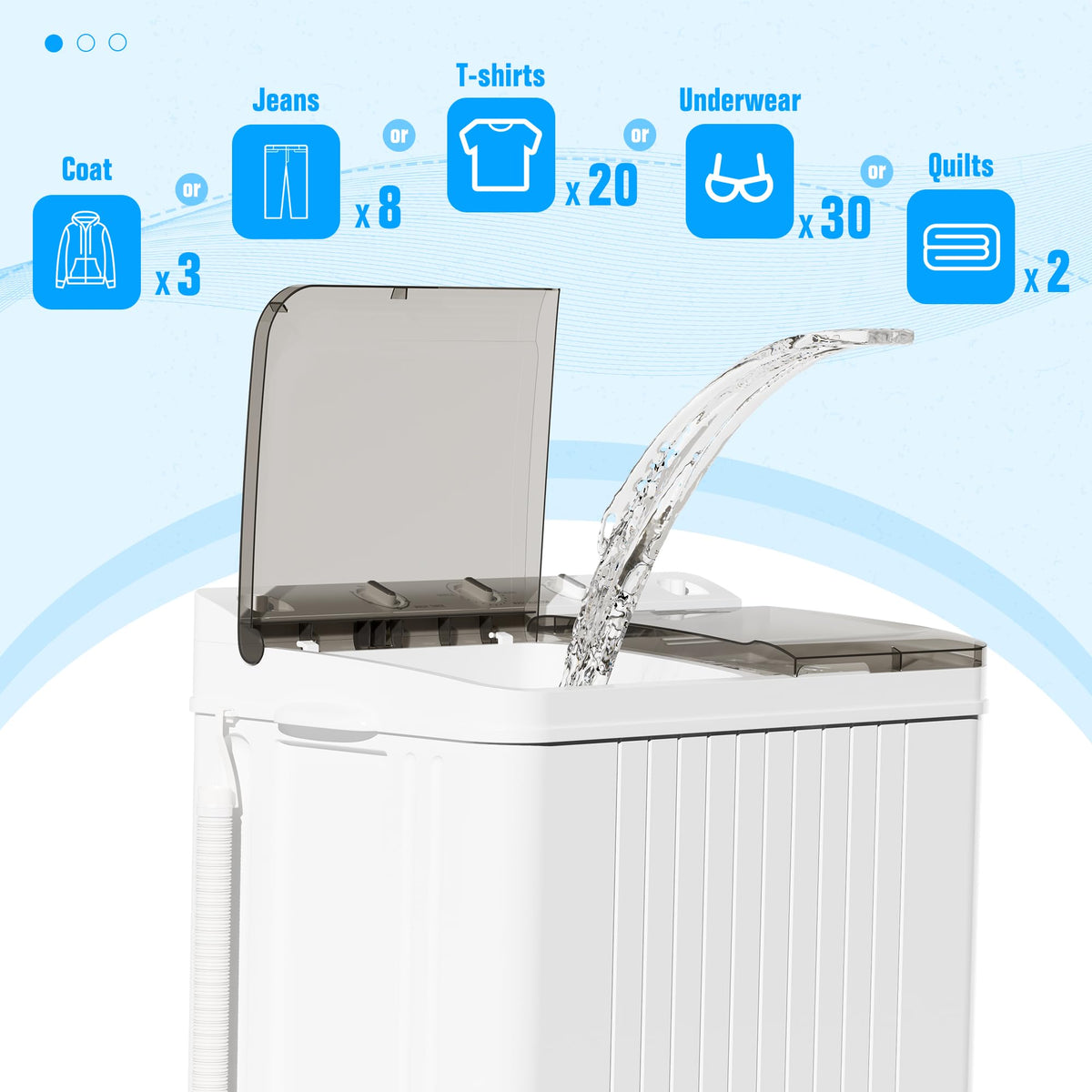 Superday Portable Washing Machine, 25.3lbs Mini Washing Machine and Spin Dryer Combo, Mini Twin Tub Laundry Machine for Camping, Apartments, Dorms, College Rooms, RV, Delicates, Grey Jansha Store