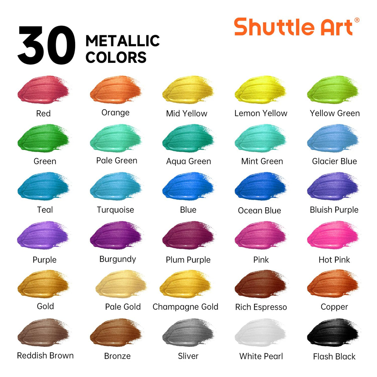 Shuttle Art Acrylic Paint, 36 Colors Acrylic Paint Set with Brushes & Palette, 2oz/60ml Bottles, Rich Pigments Non-toxic for Artists Kids & Adults, Painting on Canvas Rocks Ceramic Wood Jansha Store