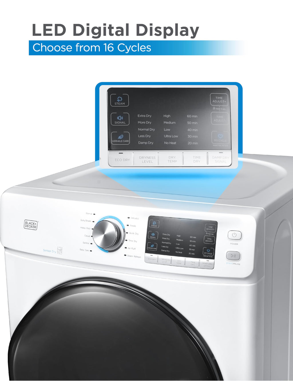 BLACK+DECKER 2.65 Cu. Ft. Portable Dryer, 8.8 lb. Capacity, BCED26, White Jansha Store