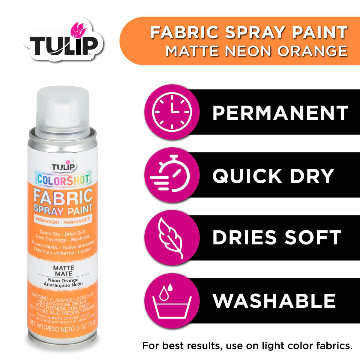 TULIP ColorShot Fabric Spray Paint, Black, 3 oz Jansha Store