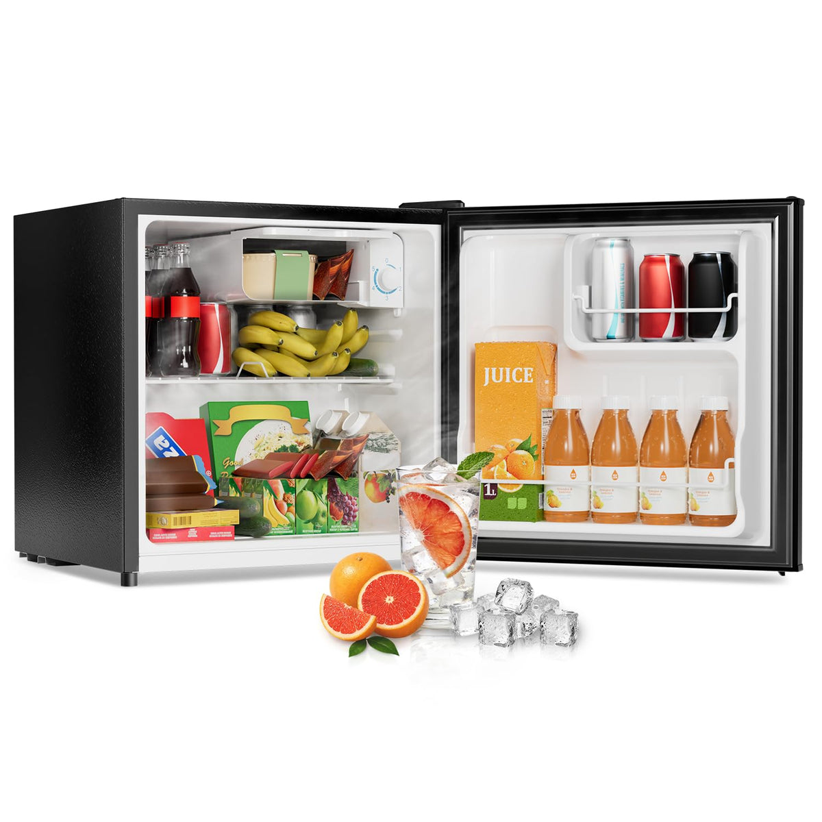 3.2 Cu Ft Mini Fridge with Freezer, Single Door Upright Freezer Jansha Store