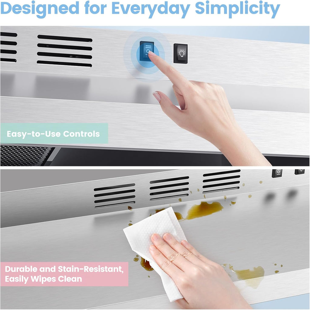 COMFEE' Range Hood 30 Inch Under Cabinet 200 CFM Ducted/Ductless Jansha Store