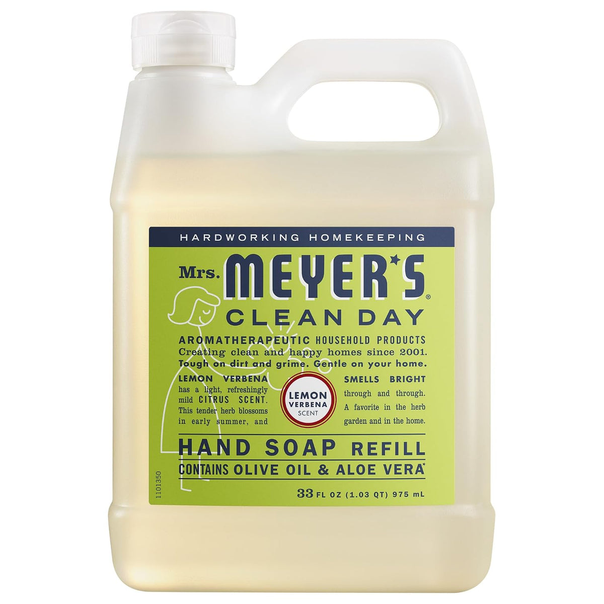 MRS. MEYER'S CLEAN DAY Hand Soap Refill, Lemon Verbena Scent, 33 Fl Oz Bottle Jansha Store