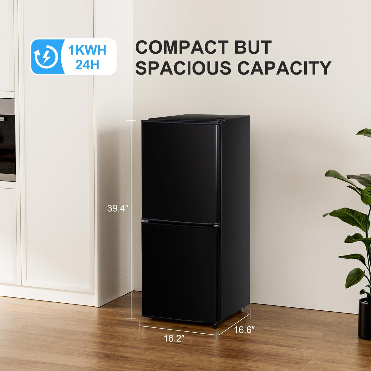 Cucina Magica Mini Fridge with Freezer, 3.8 Cu.Ft Small Fridge, Dorm Fridge Jansha Store