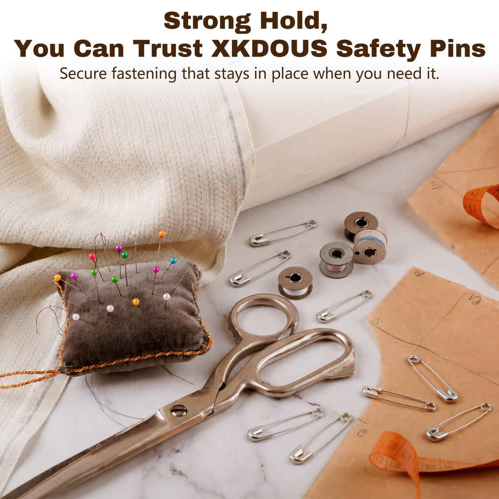 XKDOUS 3 Inch Large Safety Pins 100 pcs Silver Pins Bulk Jansha Store