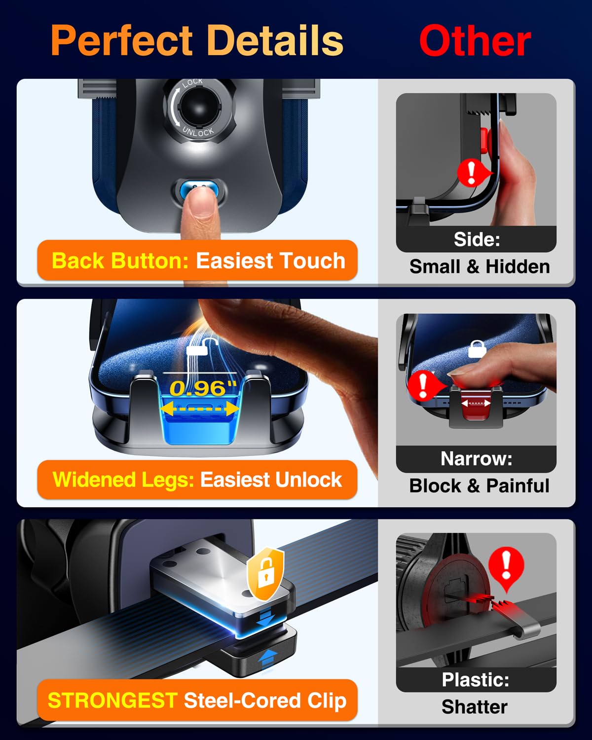 VANMASS【85+LBS Strongest Suction & Military-Grade Ultimate Car Phone Mount【Patent Safety Certs】 Cell Phone Holder for Dash Windshield Vent for iPhone 18 17 Pro Max Automobile Interior Sets, Ink Black Jansha Store