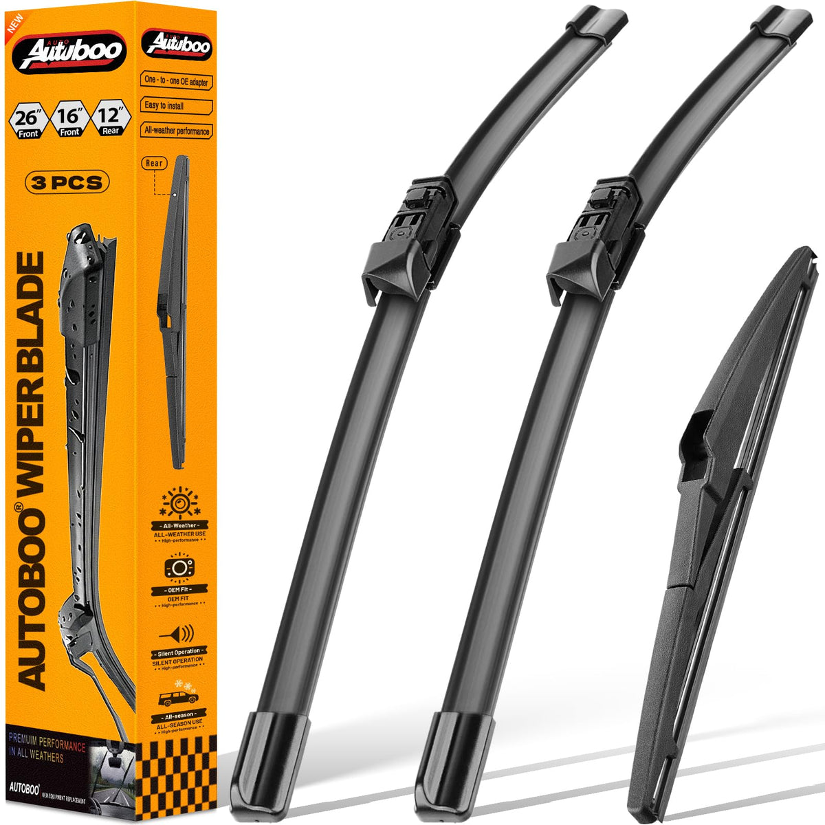 AUTOBOO Windshield Wiper Blade Replacement for Toyota RAV4 Mazda 5 Jansha Store