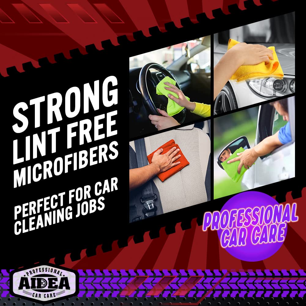 AIDEA Microfiber Cleaning Cloth-50PK, Microfiber Towels for Cars, 12"×12" Jansha Store